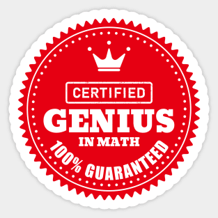 Certified Math Genius Sticker